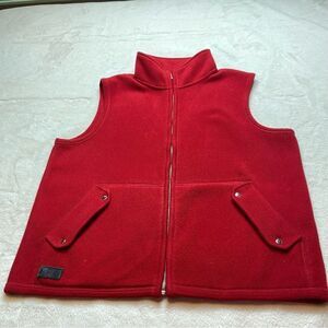 Lauren Ralph Lauren Red Fleece Zippered Vest Size Small